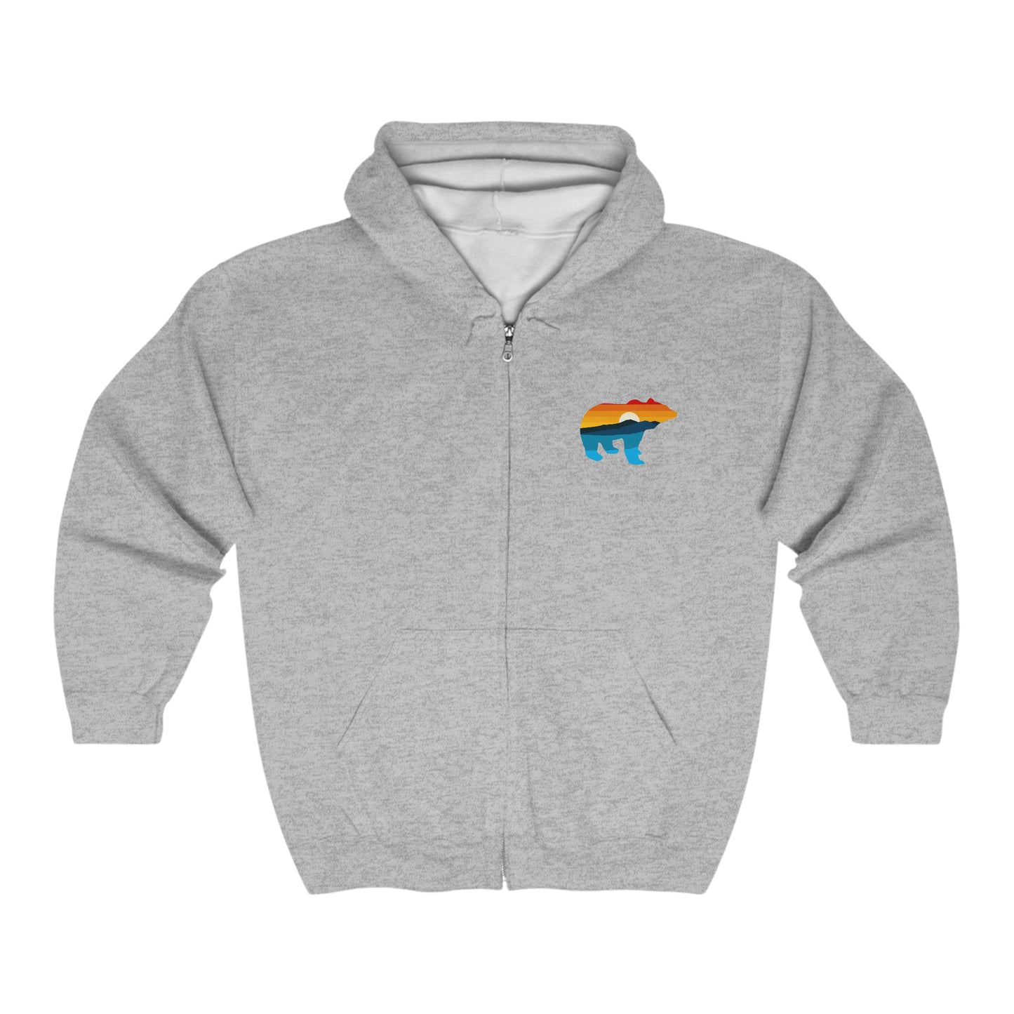 Bear Yellowstone Sunset Unisex Heavy Blend™ Full Zip Hooded Sweatshirt