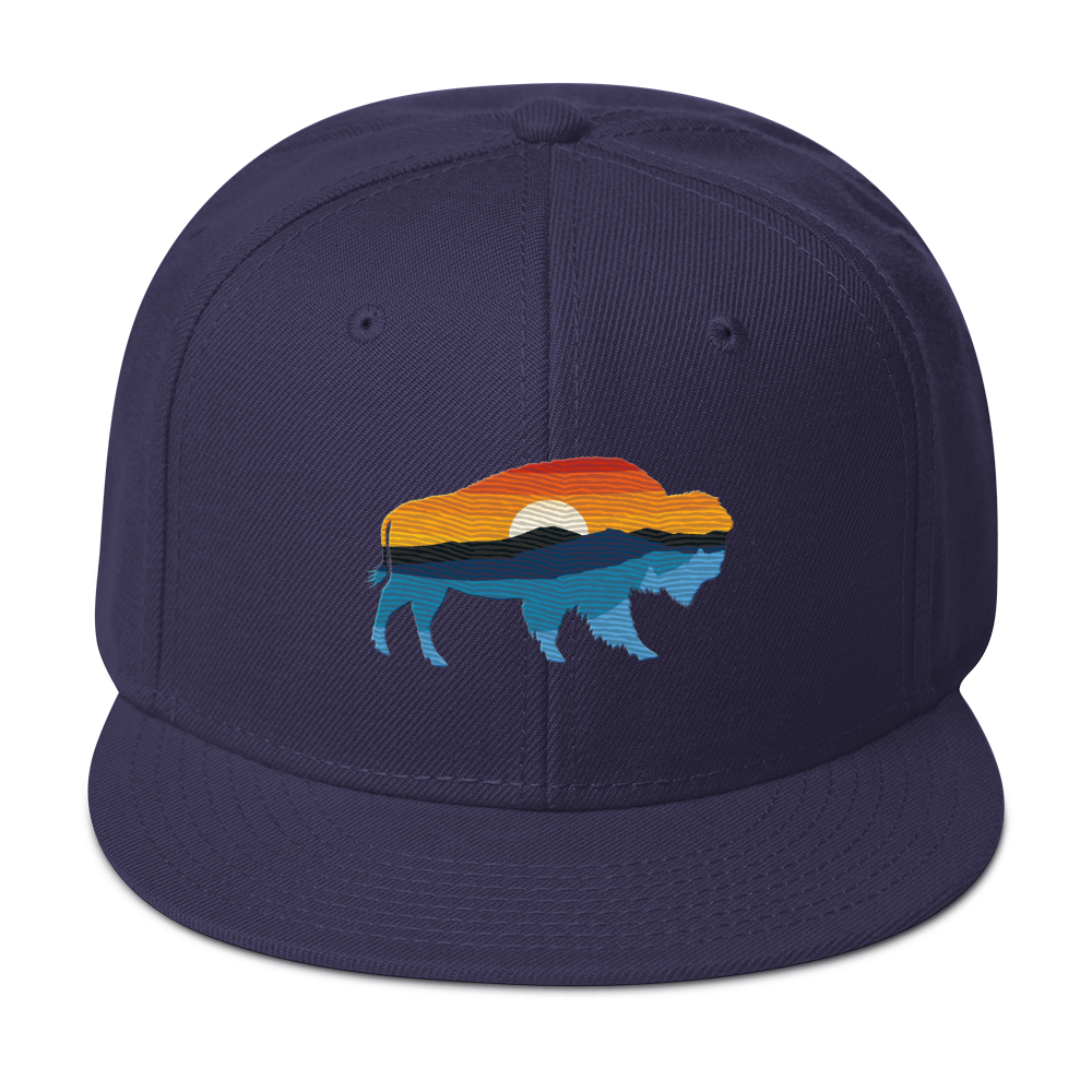 Buffalo Yellowstone Sunset Snapback Hat