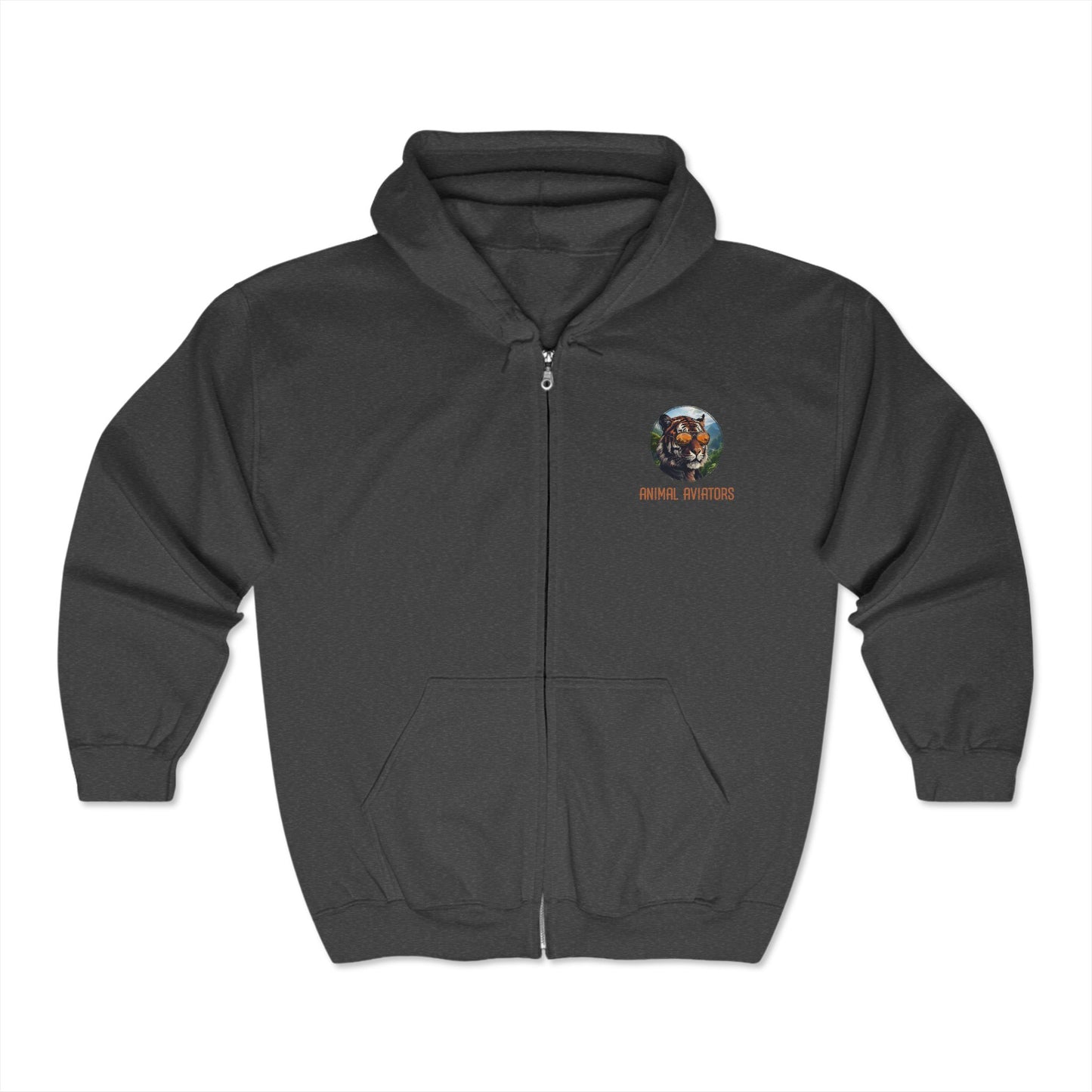 Tiger Animal Aviator Unisex Heavy Blend™ Full Zip Hooded Sweatshirt