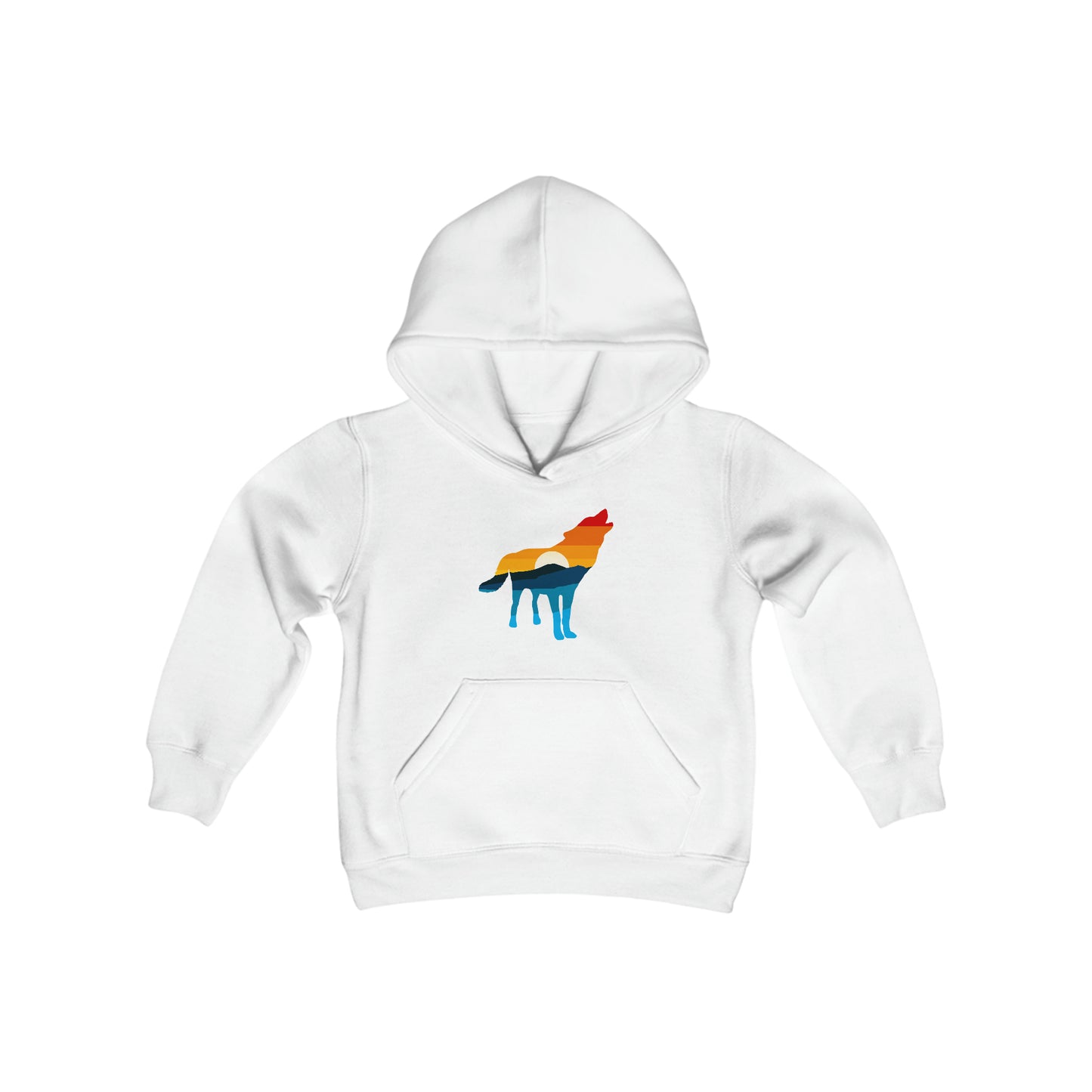 Wolf Yellowstone Sunset Youth Heavy Blend Hooded Sweatshirt