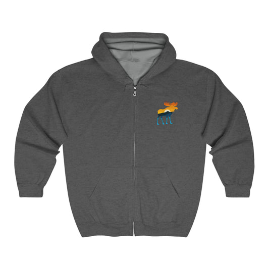 Moose Yellowstone Sunset Unisex Heavy Blend™ Full Zip Hooded Sweatshirt