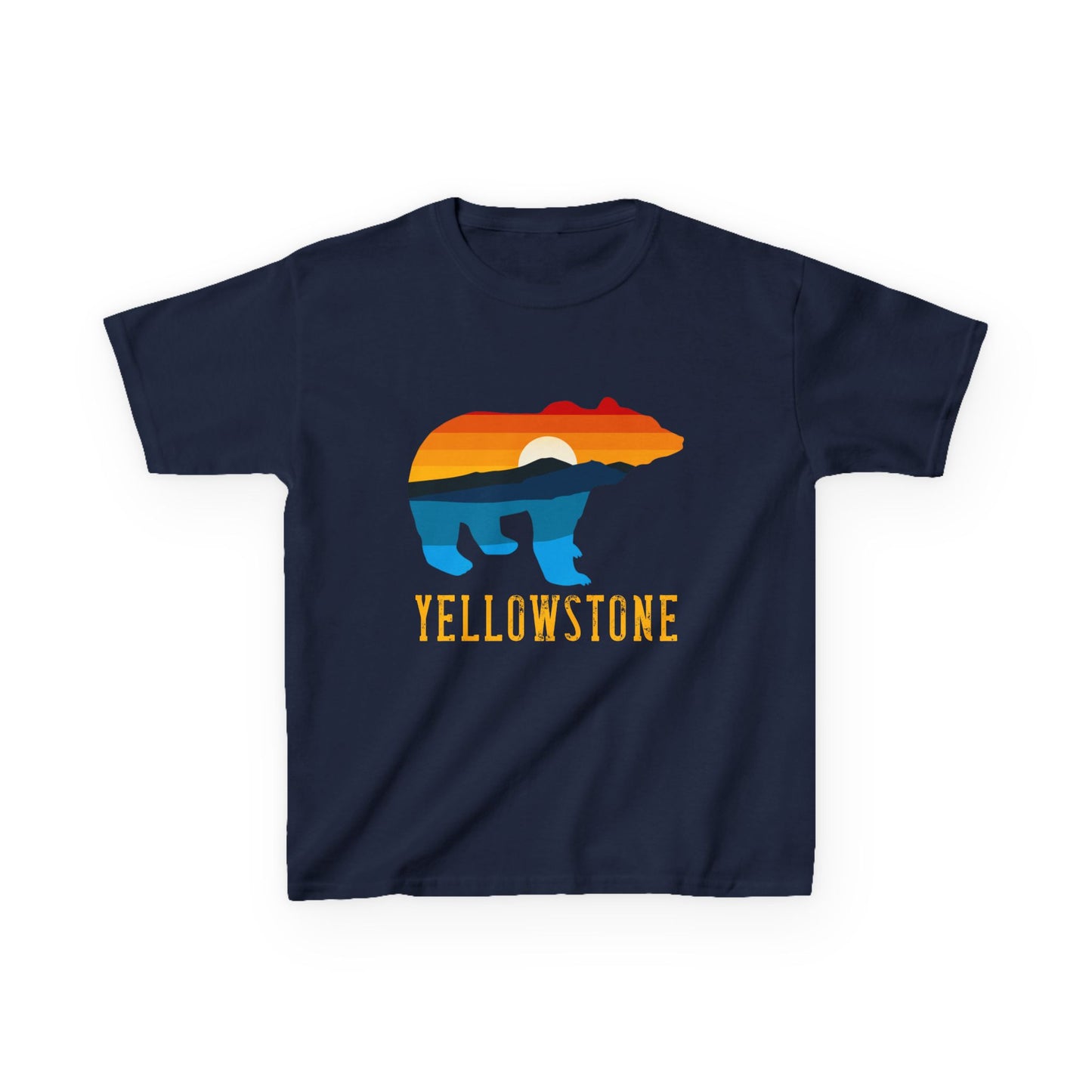 Bear Yellowstone Sunset Kids Heavy Cotton™ Tee