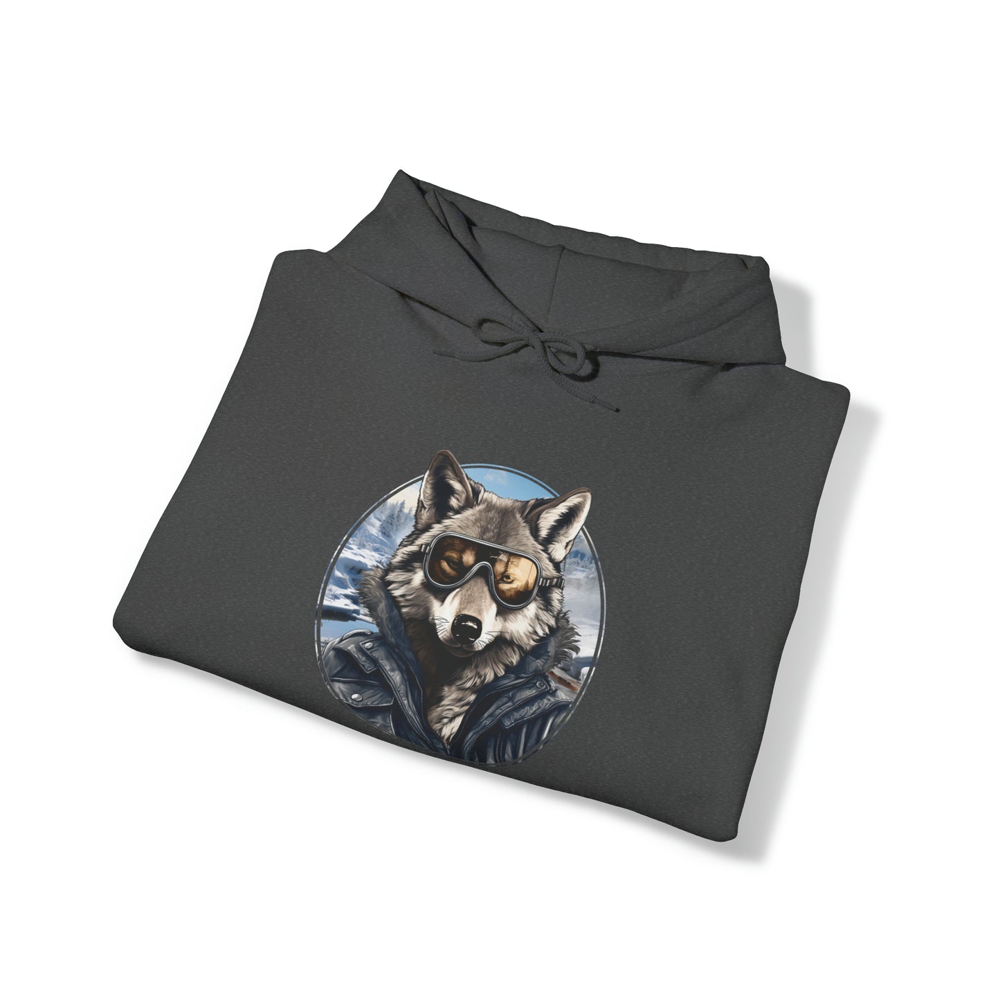 Wolf Animal Aviator Unisex Heavy Blend™ Hooded Sweatshirt