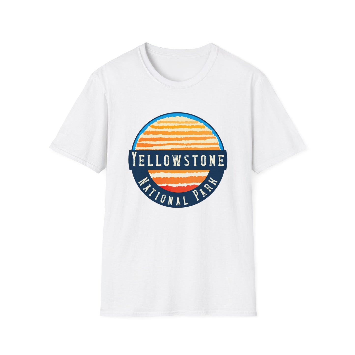 National Park Patch Yellowstone Sunset Unisex Softstyle T-Shirt