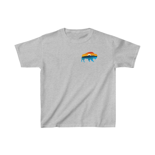 Buffalo Yellowstone Sunset Kids Heavy Cotton™ Tee