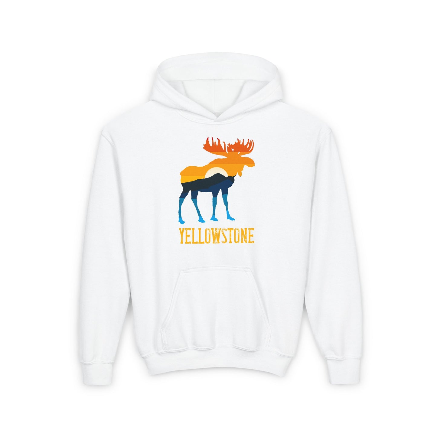 Moose Yellowstone Sunset Youth Heavy Blend Hooded Sweatshirt