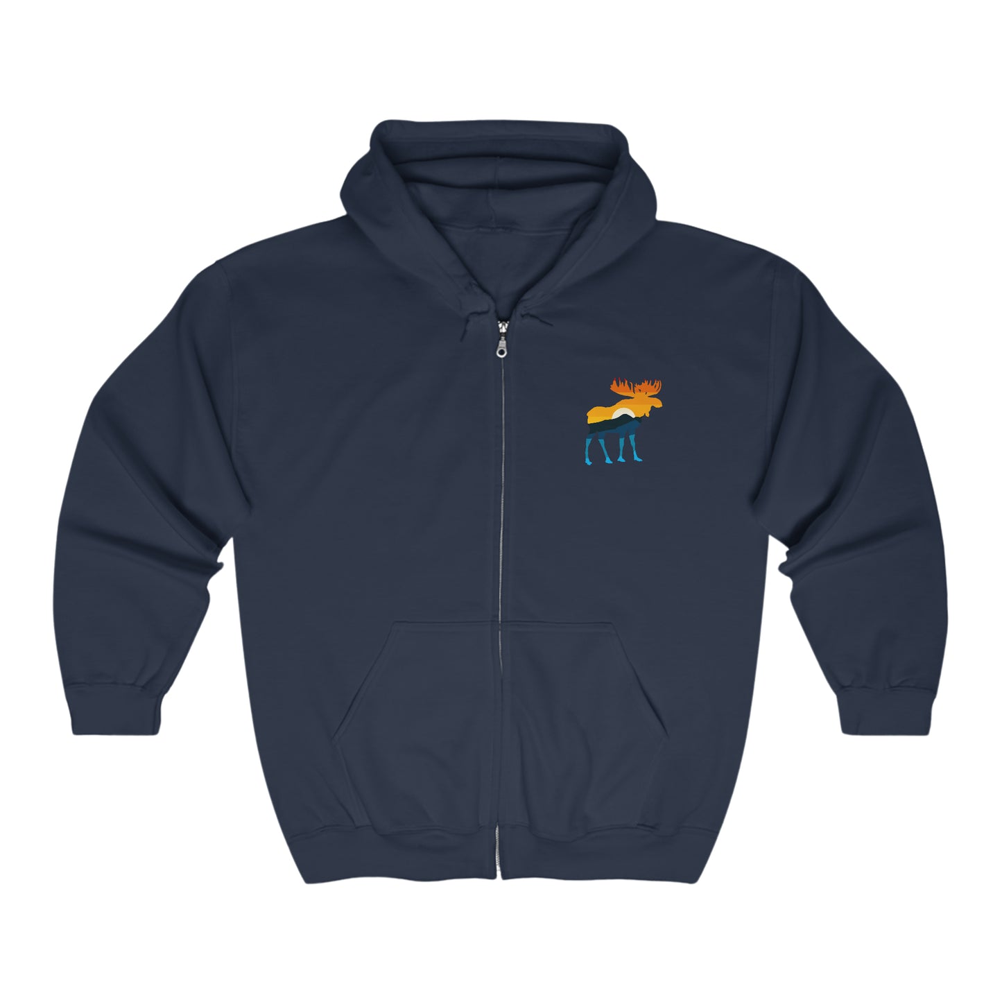 Moose Yellowstone Sunset Unisex Heavy Blend™ Full Zip Hooded Sweatshirt