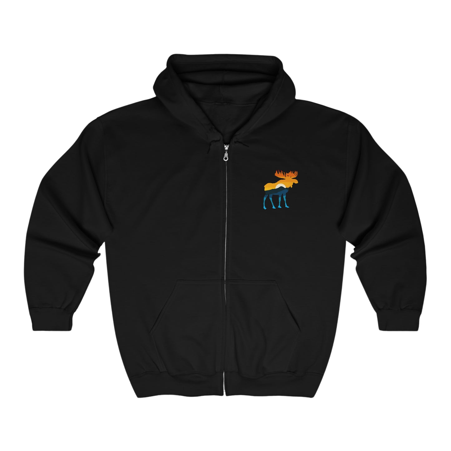 Moose Yellowstone Sunset Unisex Heavy Blend™ Full Zip Hooded Sweatshirt