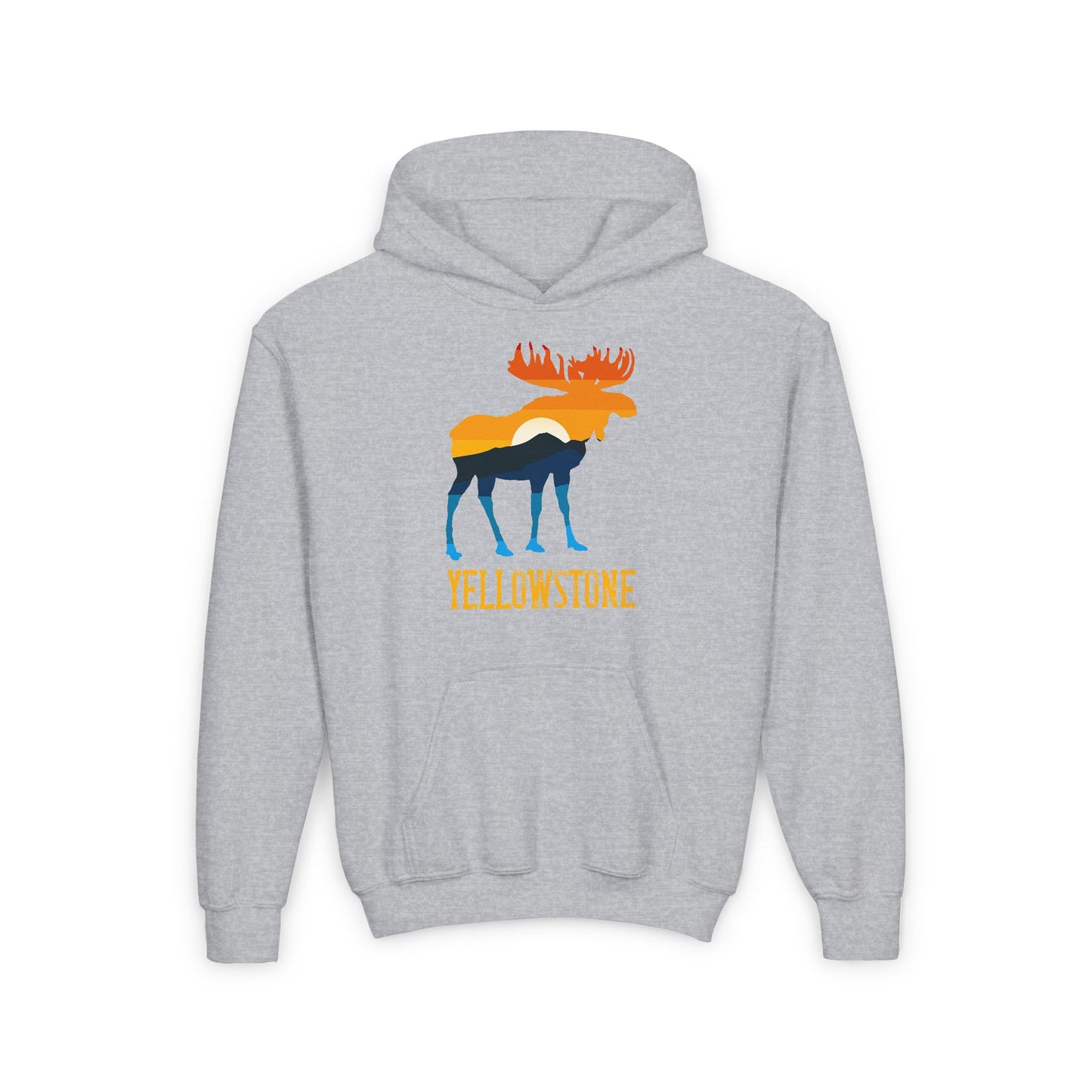 Moose Yellowstone Sunset Youth Heavy Blend Hooded Sweatshirt