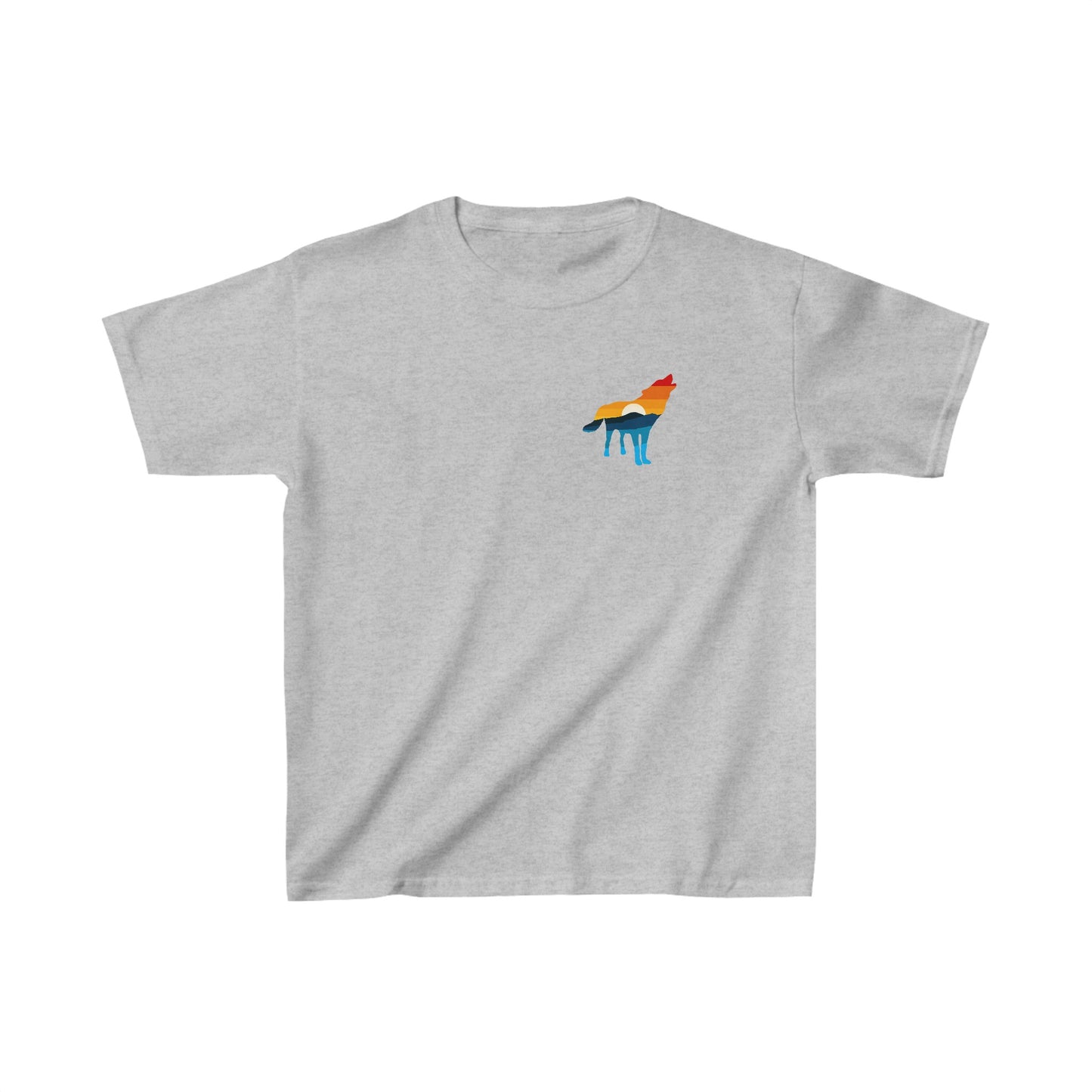 Wolf Yellowstone Sunset Kids Heavy Cotton™ Tee