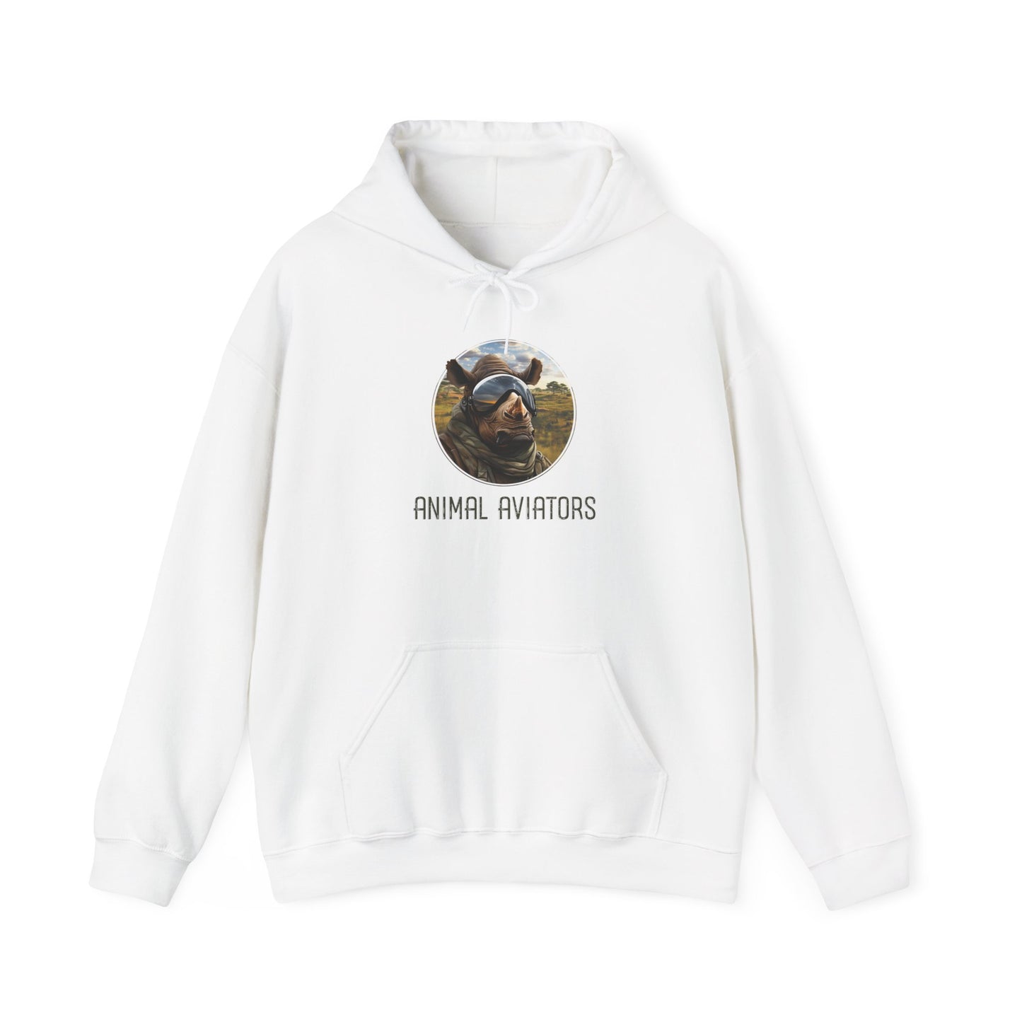 Rhino Animal Aviator Unisex Heavy Blend™ Hooded Sweatshirt