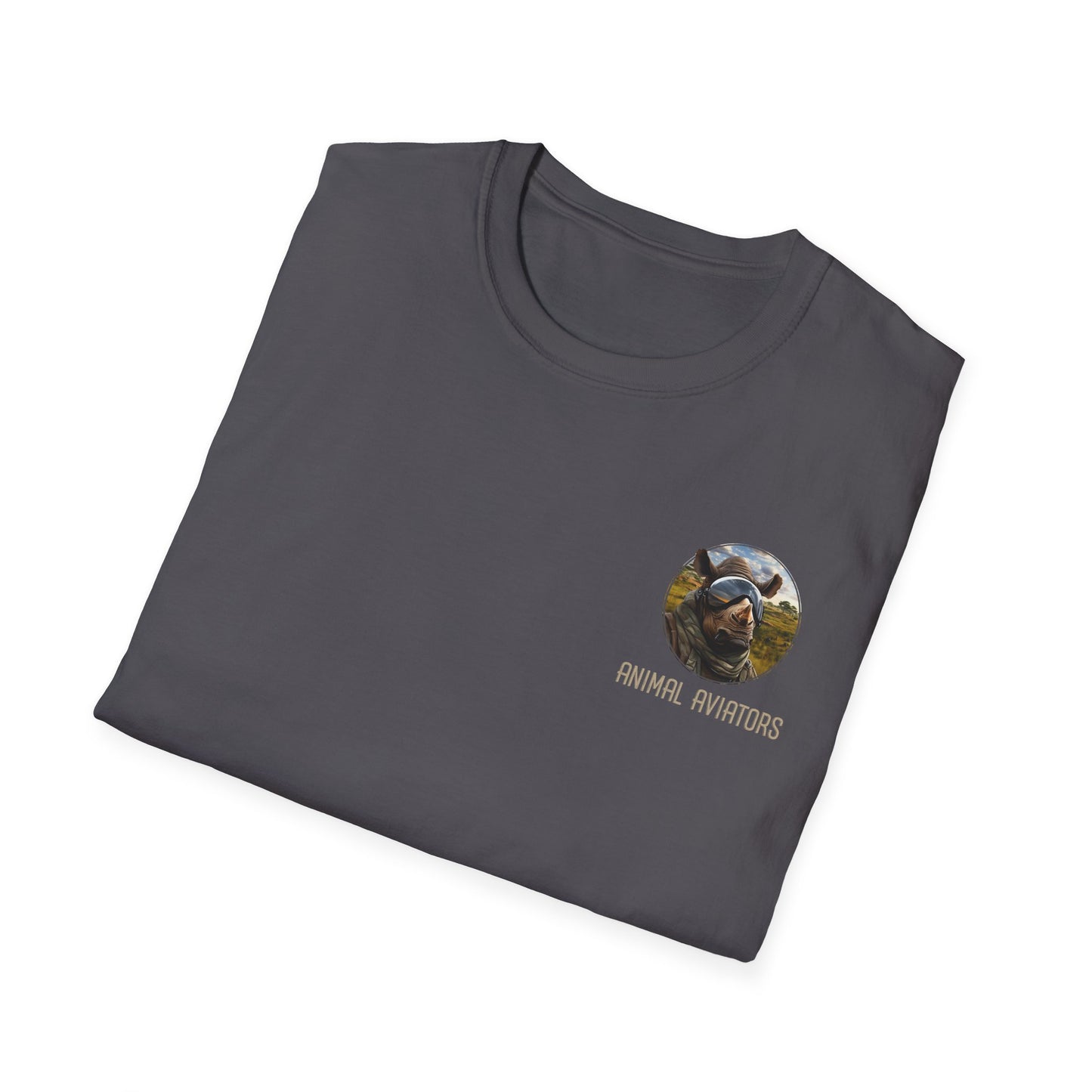 Rhino Animal Aviator Unisex Softstyle T-Shirt