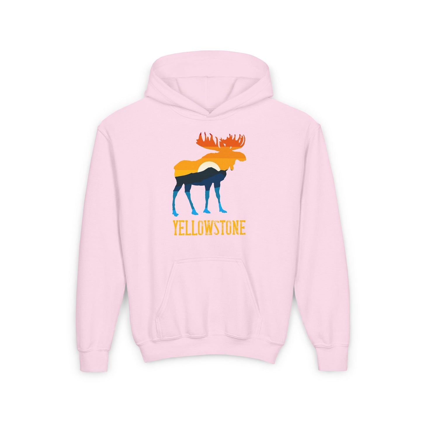 Moose Yellowstone Sunset Youth Heavy Blend Hooded Sweatshirt