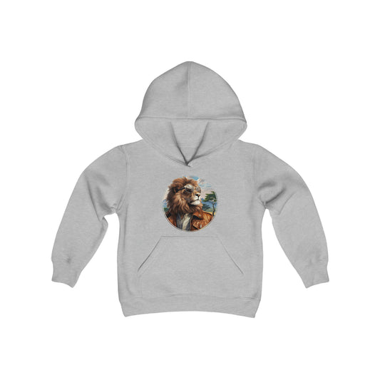 Lion Animal Aviator Youth Heavy Blend Hooded Sweatshirt