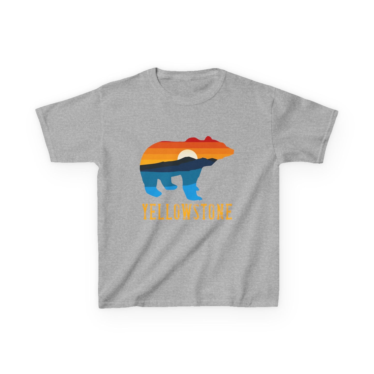 Bear Yellowstone Sunset Kids Heavy Cotton™ Tee