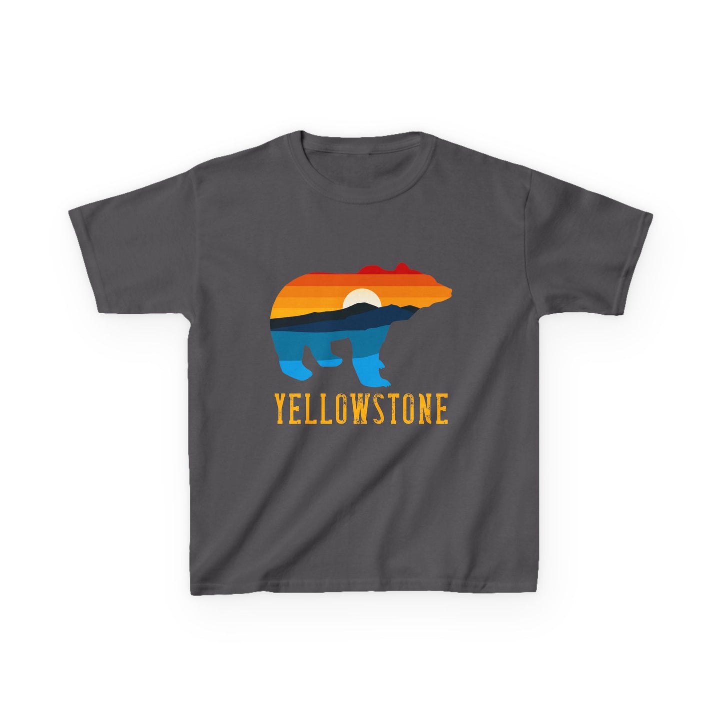 Bear Yellowstone Sunset Kids Heavy Cotton™ Tee