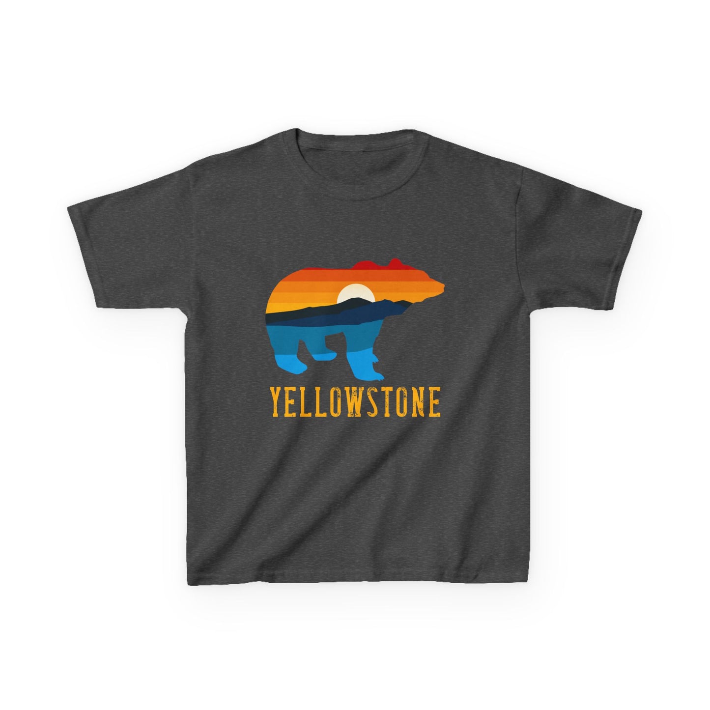 Bear Yellowstone Sunset Kids Heavy Cotton™ Tee