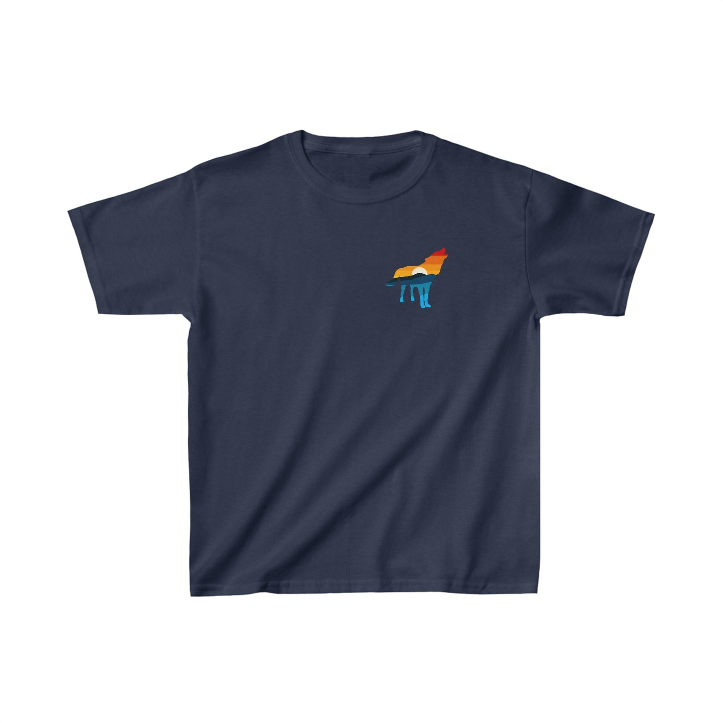 Wolf Yellowstone Sunset Kids Heavy Cotton™ Tee