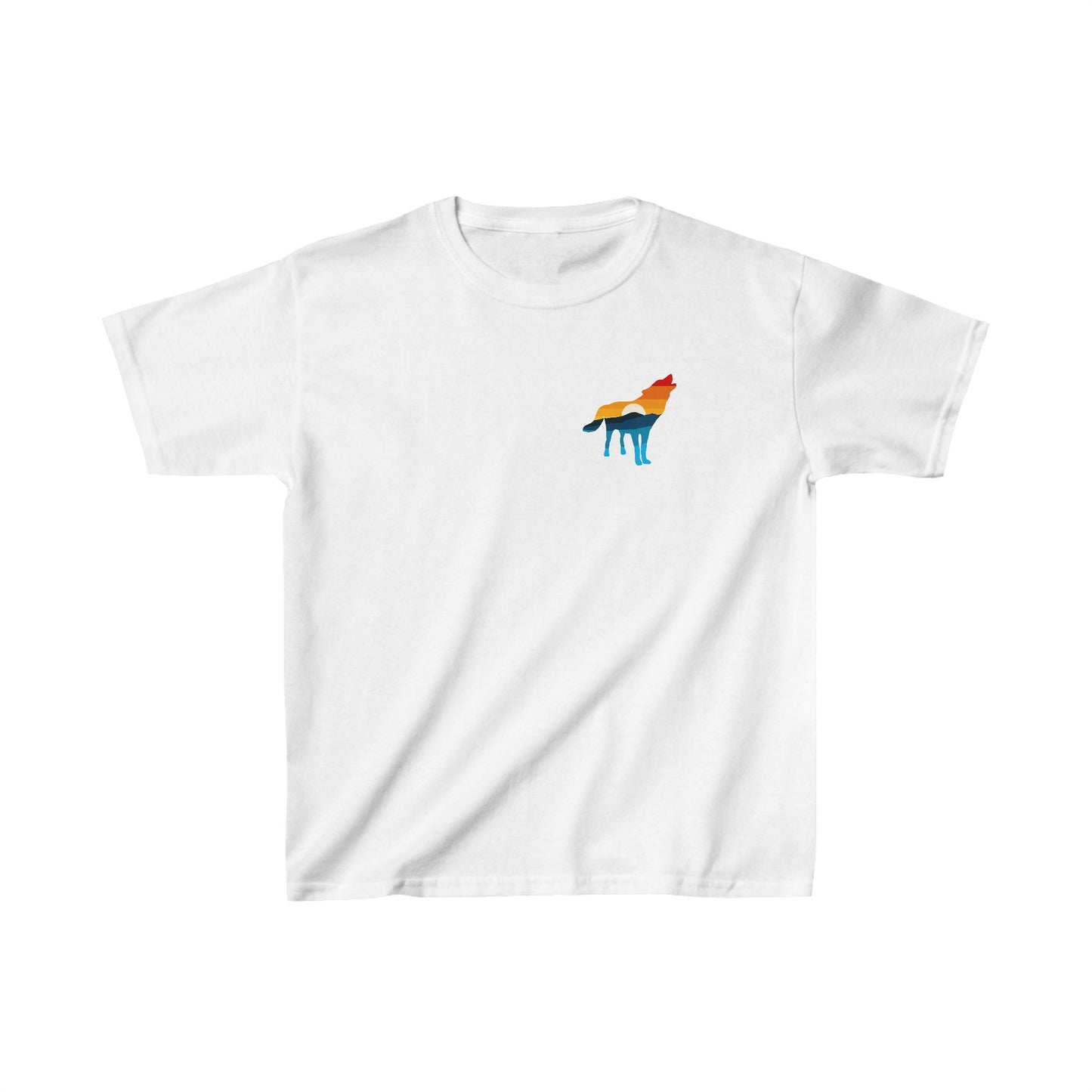 Wolf Yellowstone Sunset Kids Heavy Cotton™ Tee