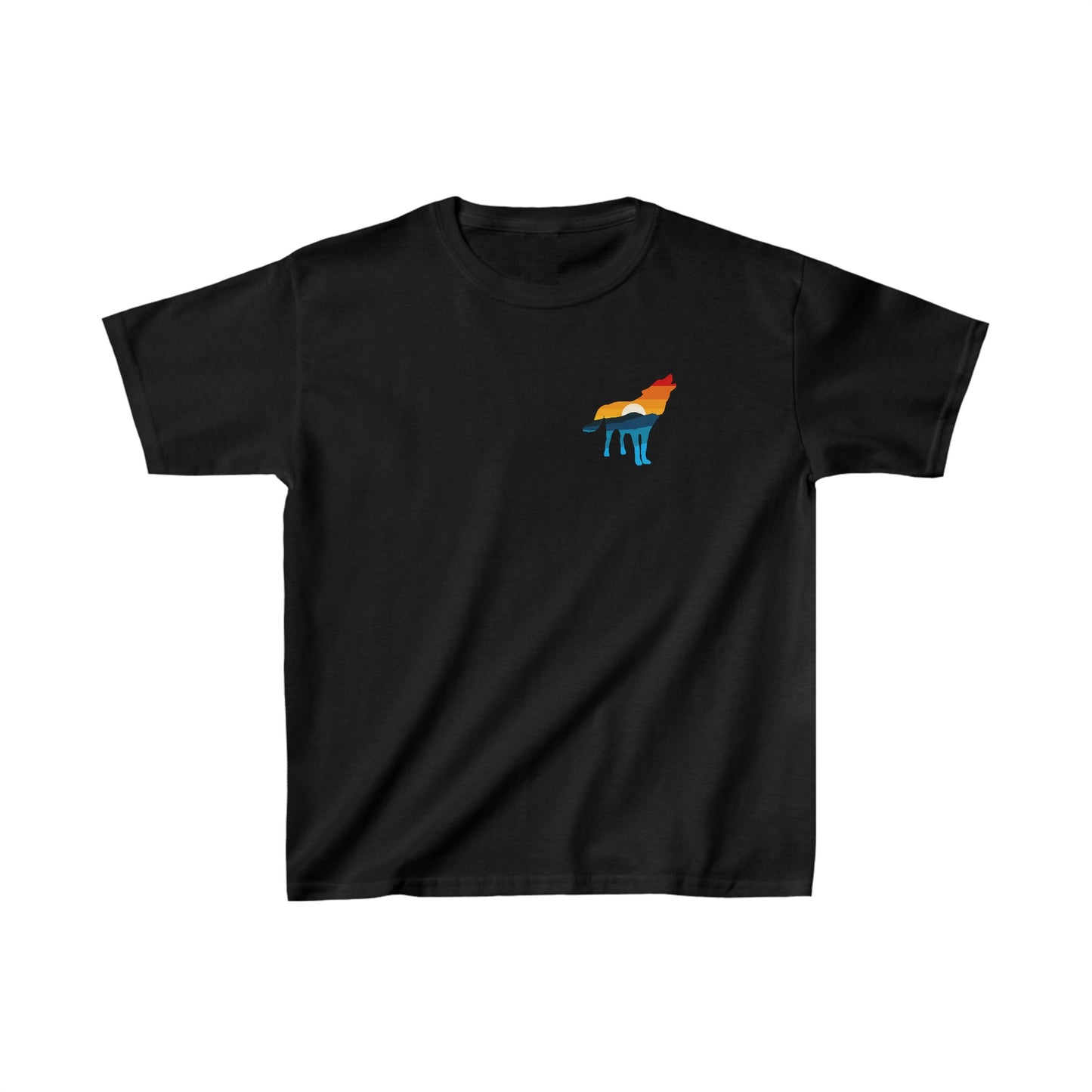 Wolf Yellowstone Sunset Kids Heavy Cotton™ Tee