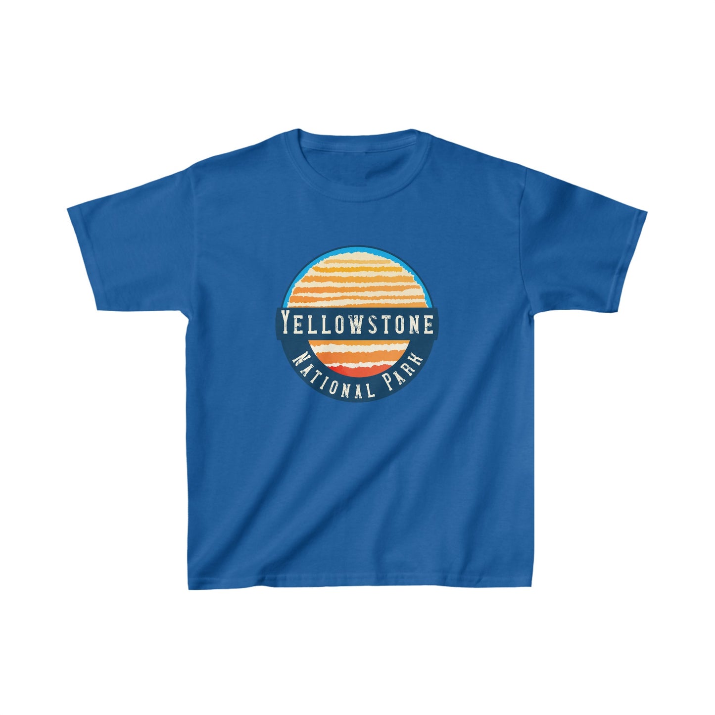 National Park Patch Yellowstone Sunset Kids Heavy Cotton™ Tee