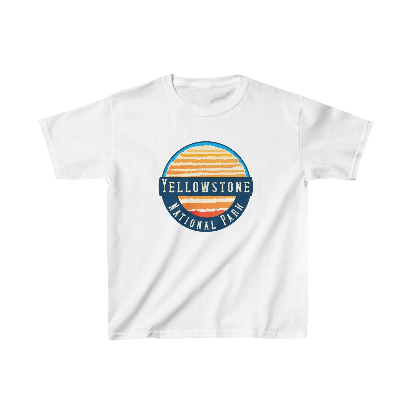 National Park Patch Yellowstone Sunset Kids Heavy Cotton™ Tee