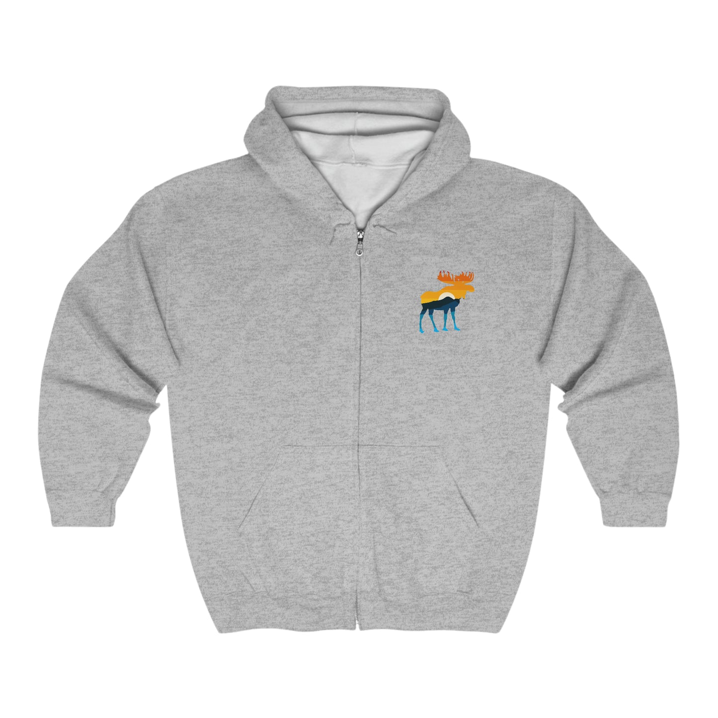 Moose Yellowstone Sunset Unisex Heavy Blend™ Full Zip Hooded Sweatshirt