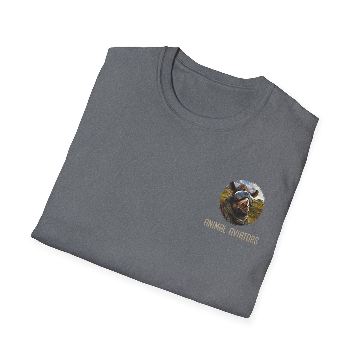 Rhino Animal Aviator Unisex Softstyle T-Shirt