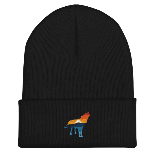 Wolf Yellowstone Sunset Beanie