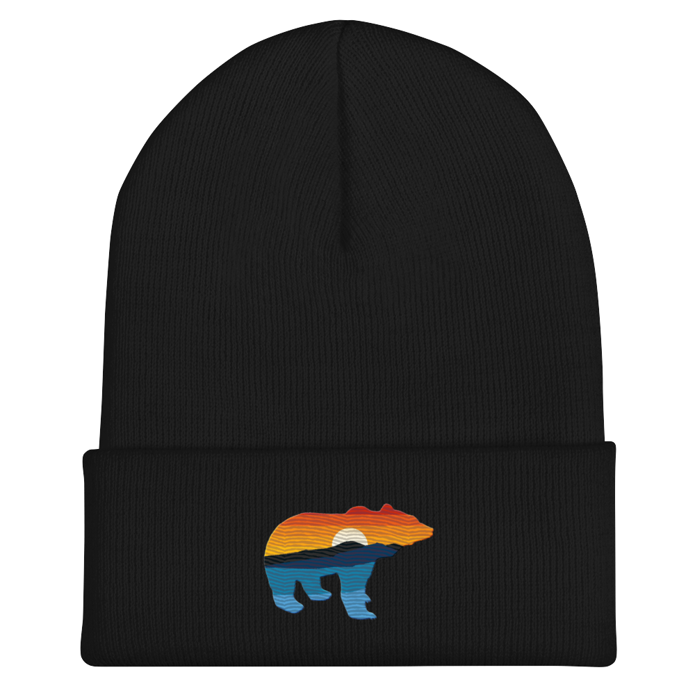 Bear Yellowstone Sunset Beanie