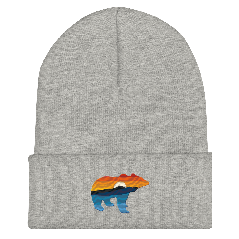 Bear Yellowstone Sunset Beanie