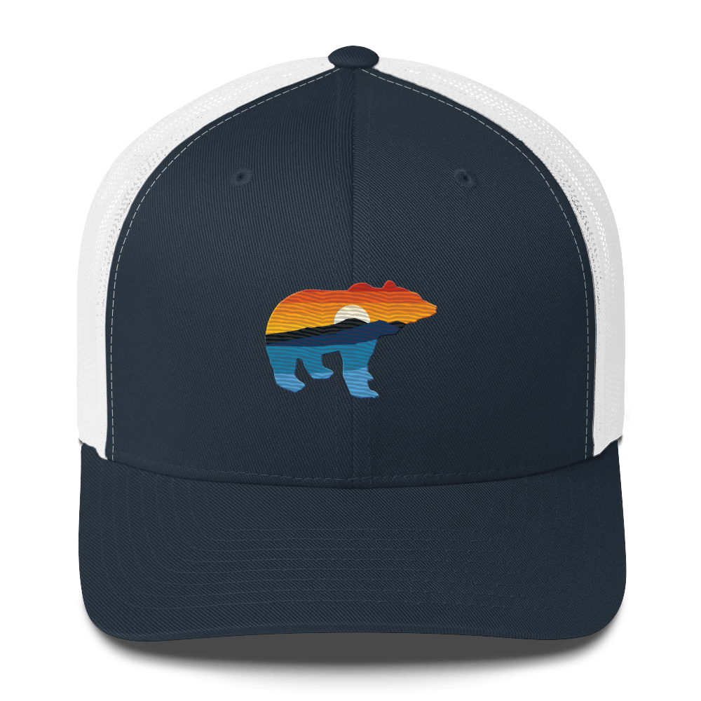 Bear Yellowstone Sunset Trucker Cap