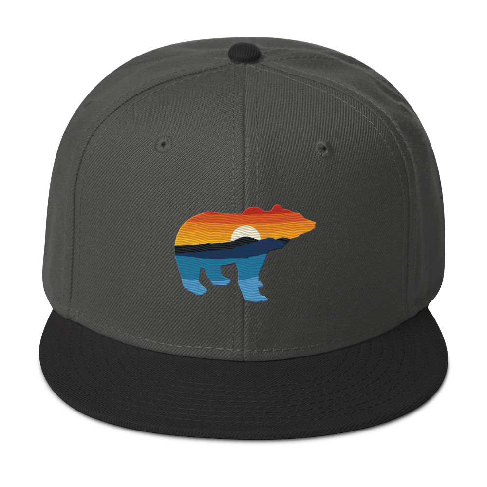 Bear Yellowstone Sunset Snapback Hat