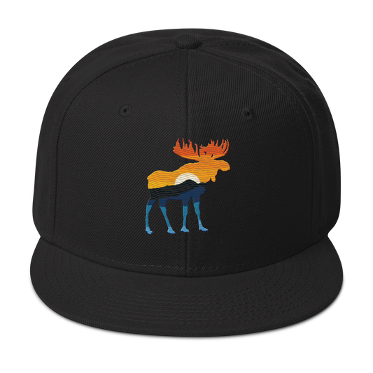 Moose Yellowstone Sunset Snapback Hat