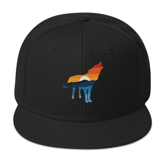 Wolf Yellowstone Sunset Snapback Hat