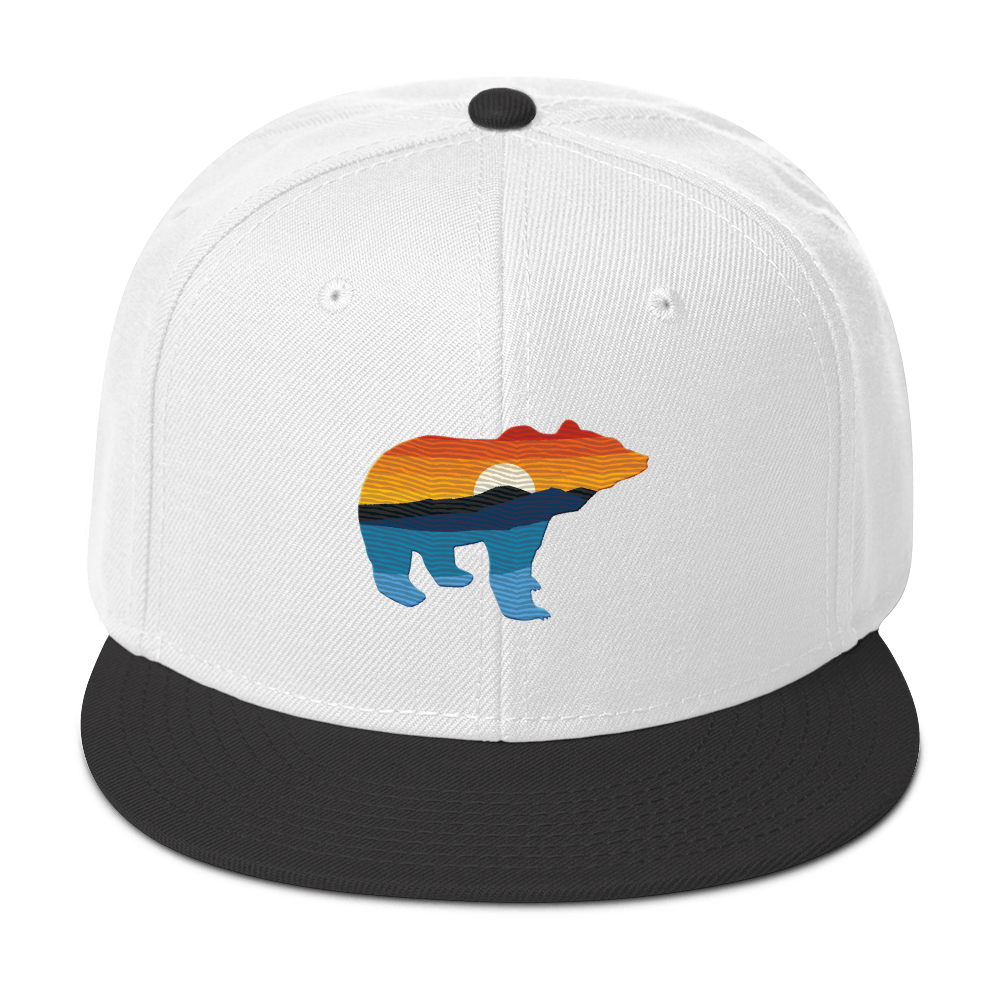 Bear Yellowstone Sunset Snapback Hat